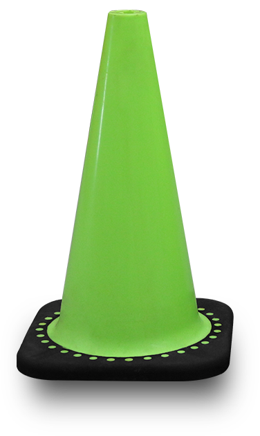 [SR1003-V45] TRAFICONO 100% PVC DE 45 CM S/REFLEJANTE MR UNITALLA VERDE