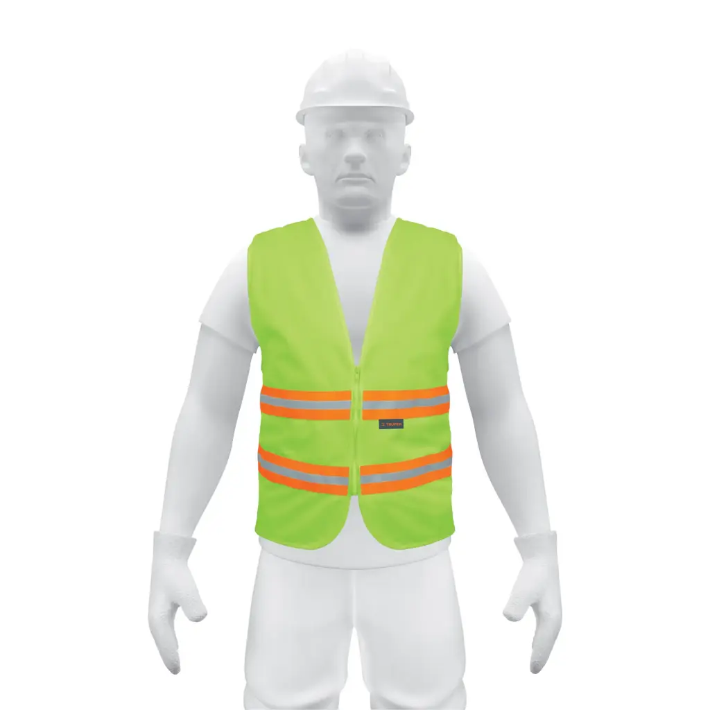 [13474] Chaleco alta visibilidad marca truper con cierre  (Amarillo)