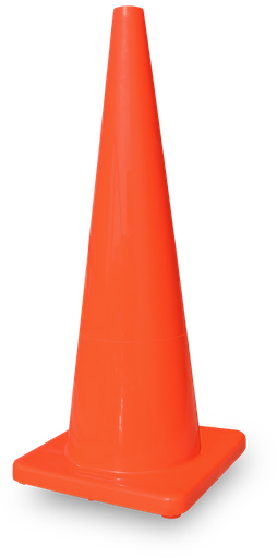 [SR1028-N90] TRAFICONO 100% PVC DE 90CM. S/REFLEJNTE MR UNITALLA NARANJA