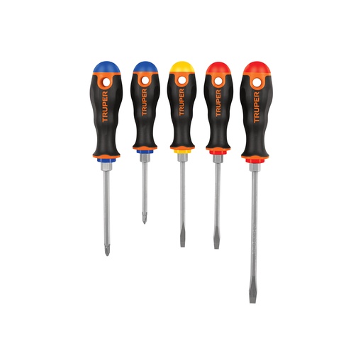 [14138] Juego de 5 desarmadores mango confort grip 